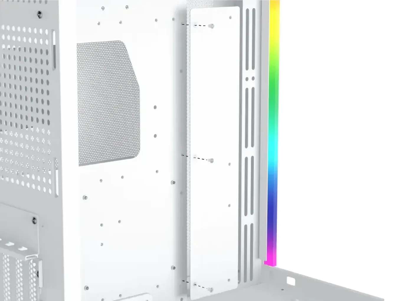 Removable motherboard support panel taken out of the white Aqua Ultra Air chassis