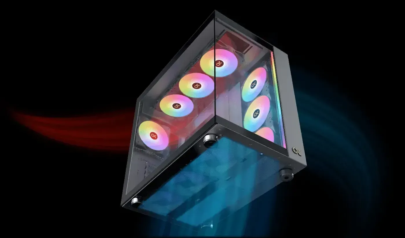 Removable motherboard extension panel inside the Xigmatek Aqua Ultra