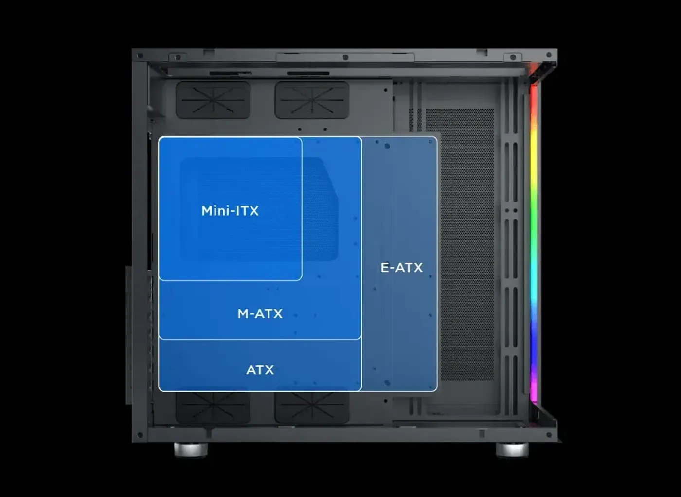 Top I/O panel of the Xigmatek Aqua Ultra with USB and audio connectors