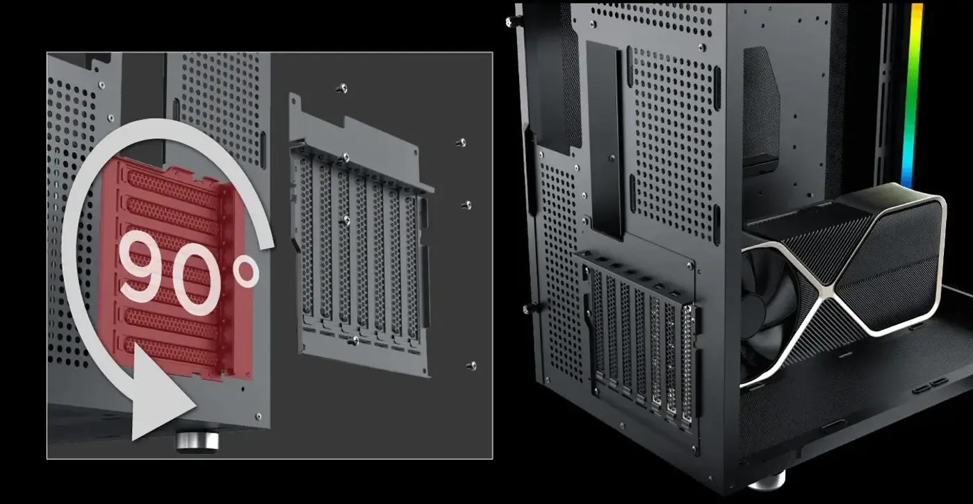 Traditional blade rear exhaust fan on the Xigmatek Aqua Ultra