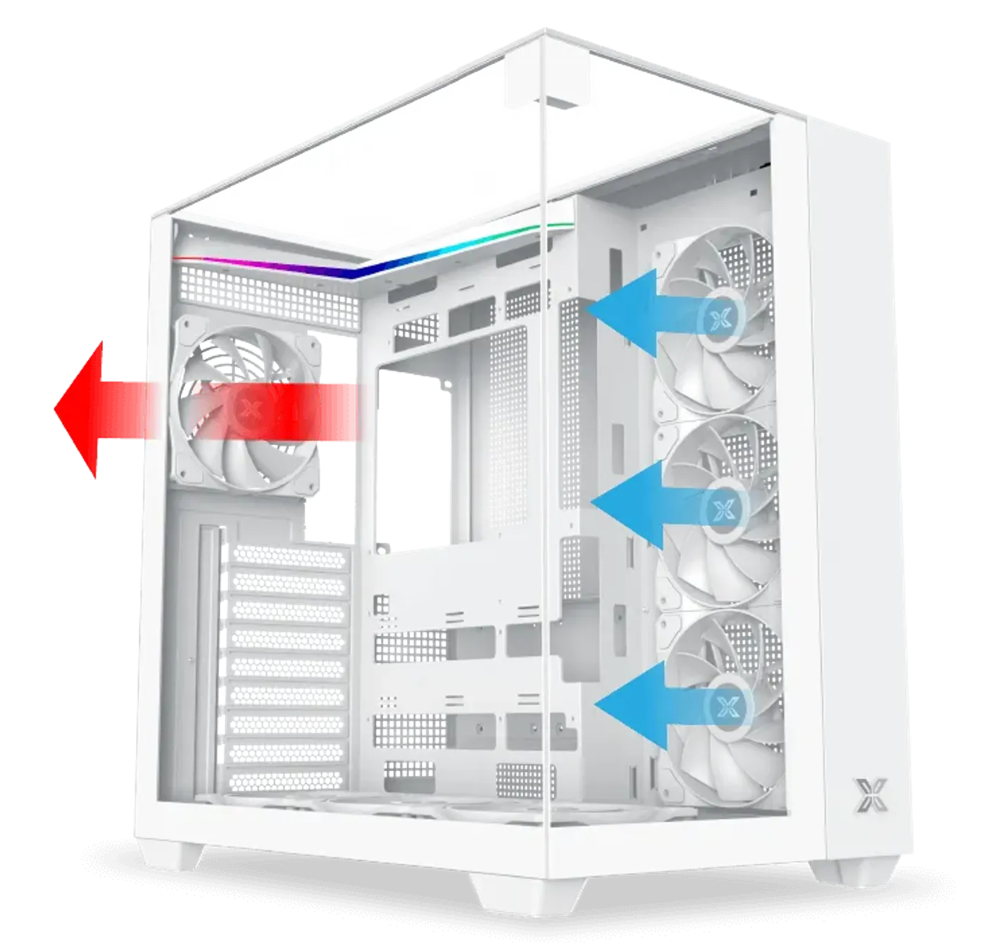 Airflow and ventilation design of the Aqua V Arctic case