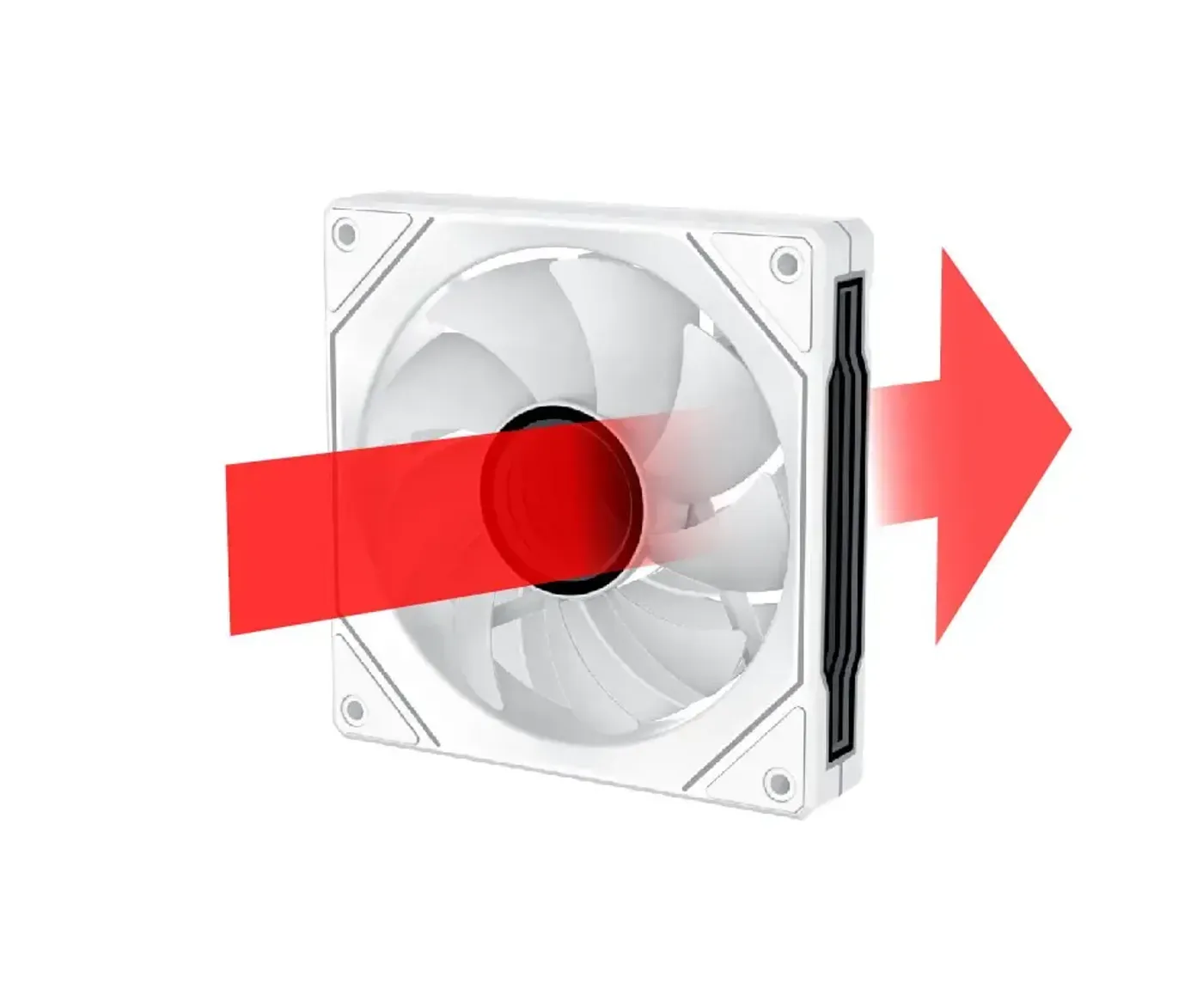 Pre-mounted traditional blade fan on the rear panel of the Blast Arctic