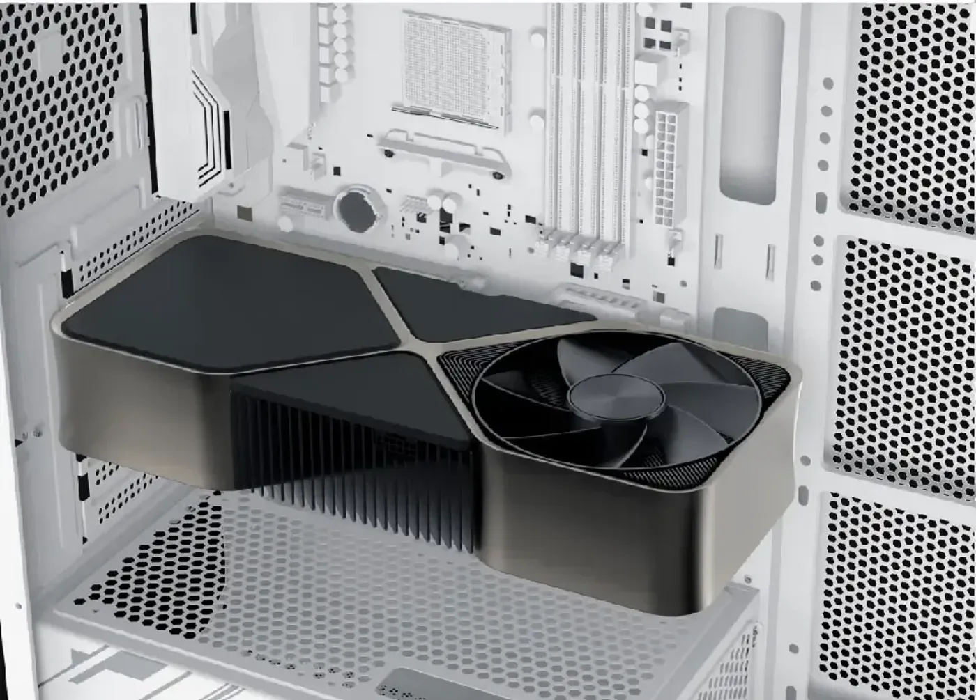 Graphics card clearance illustrated inside the Xigmatek Blast Arctic