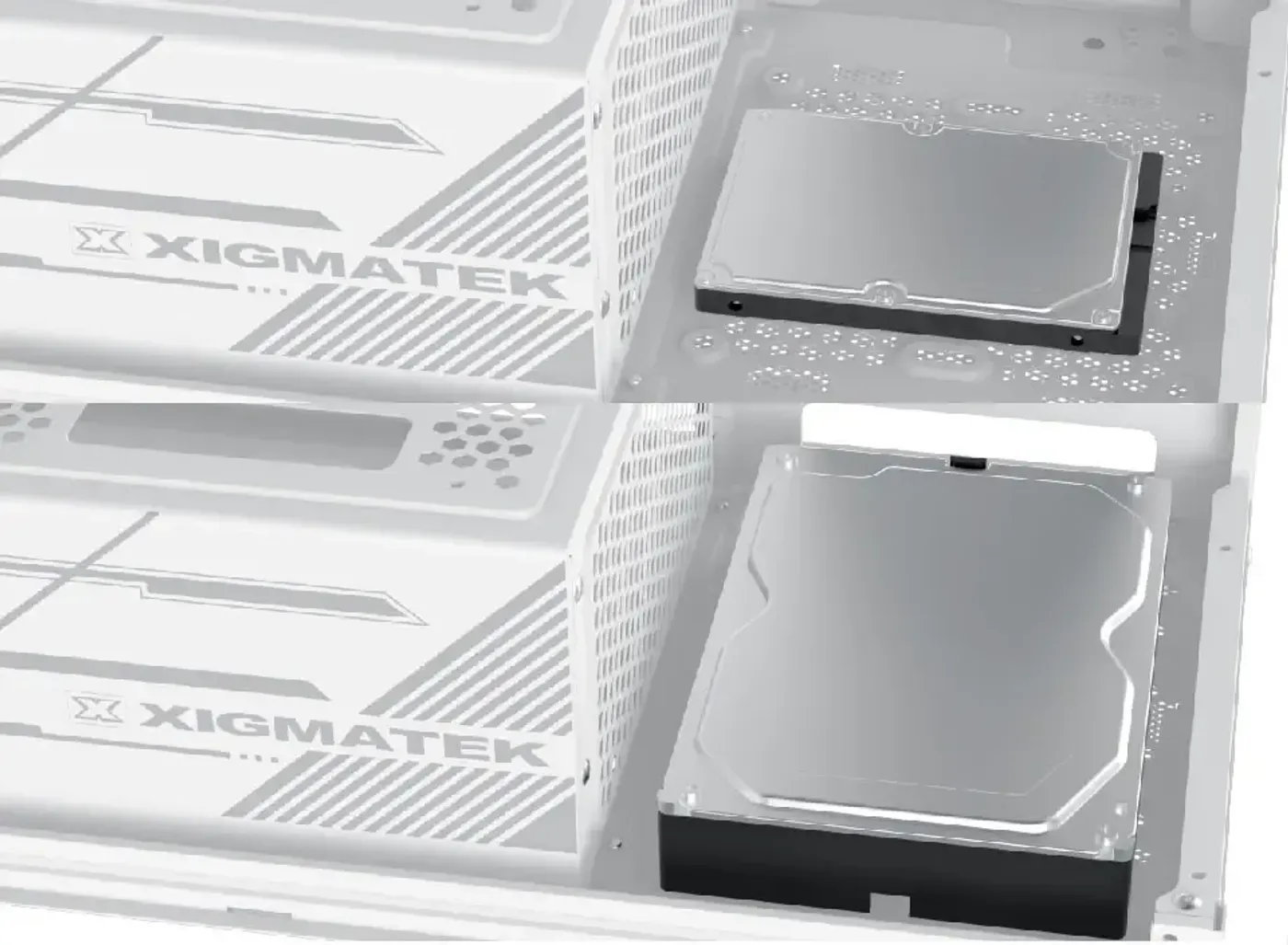 Bottom-mounted combo drive bay for a hard drive or SSD in the Blast Arctic