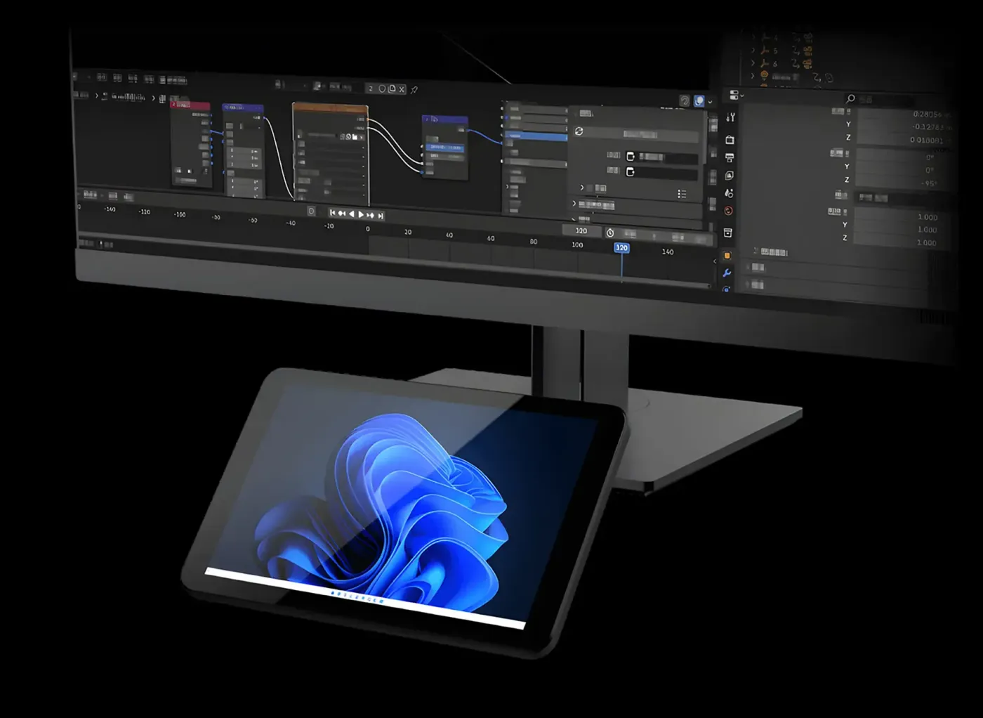 Image of the 7 inch Multi Display LCD Panel showing a desktop interface