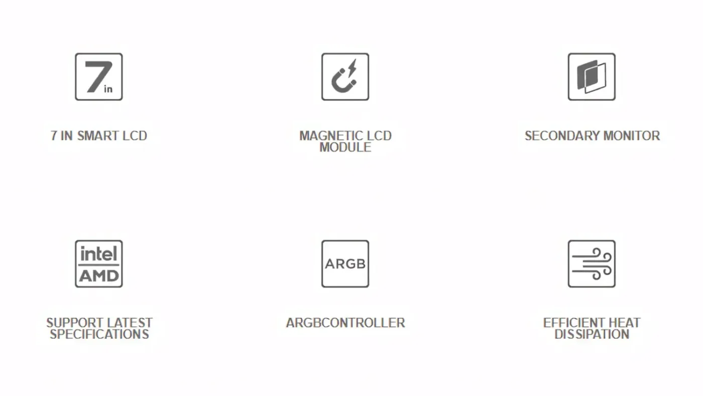Xigmatek Connect Pro 360 Arctic AIO cooler in white with its 7-inch LCD module.