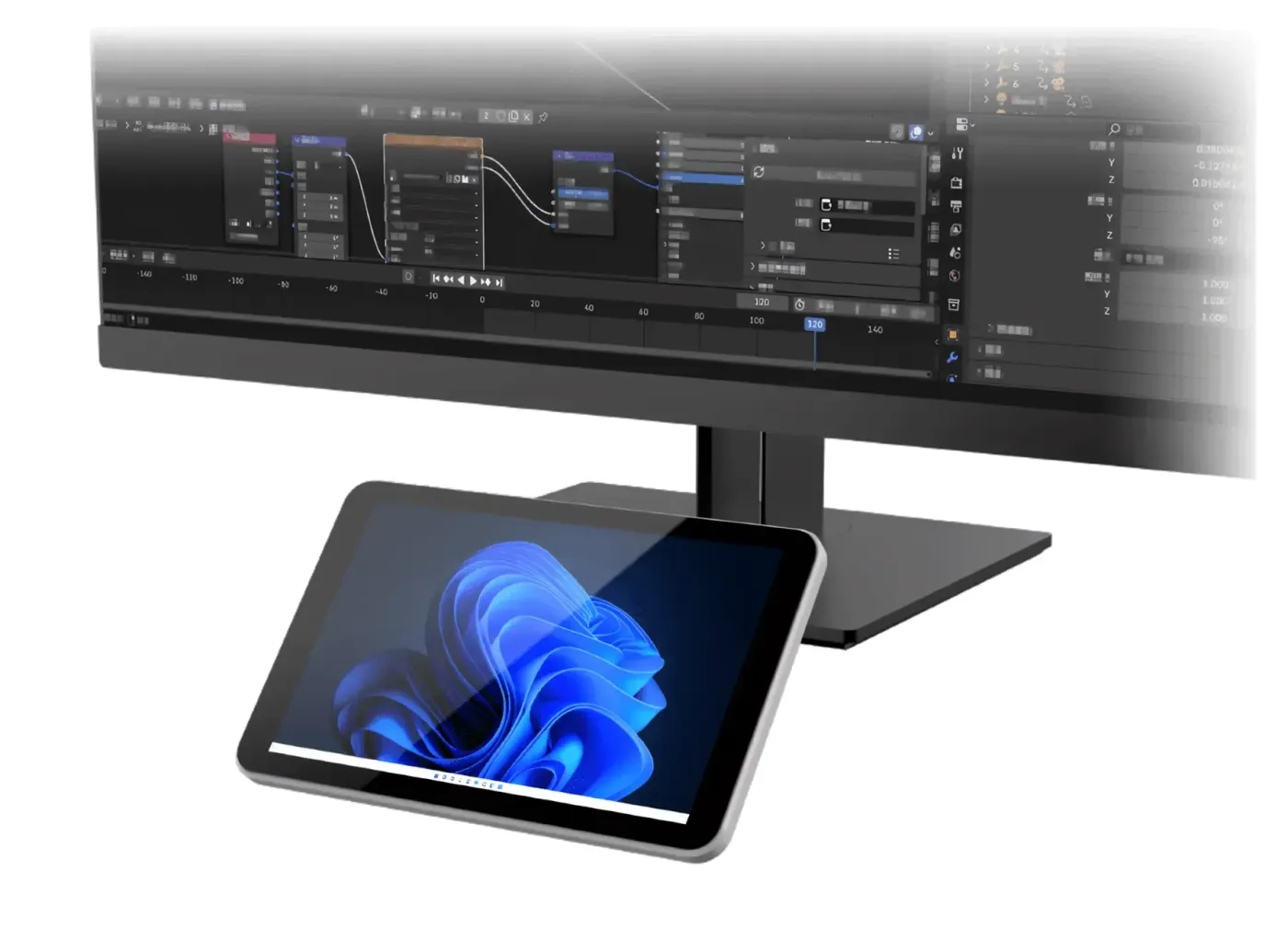 Image of AIO liquid cooler featuring the 7-inch LCD secondary monitor