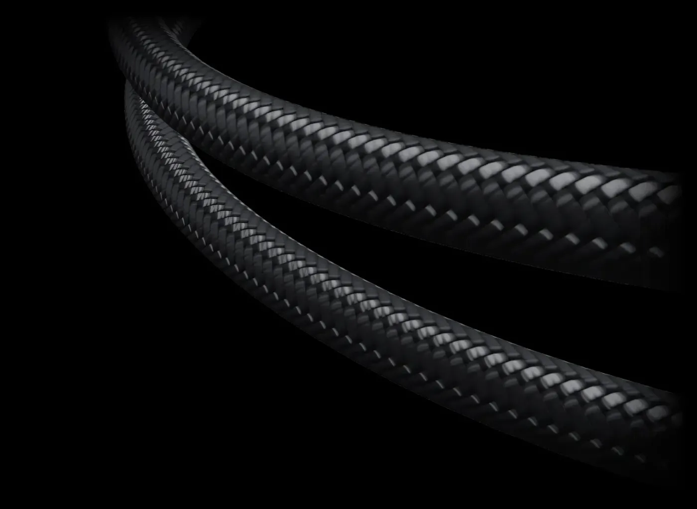 Image showing the long 450mm black sleeved tubing connecting the radiator and pump head.