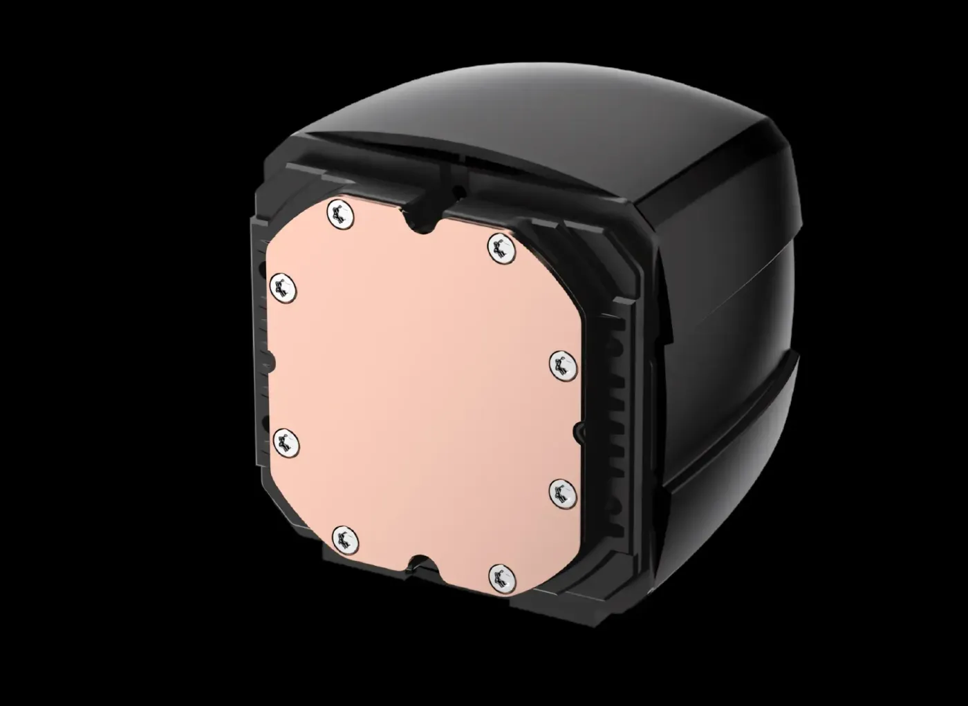 Close-up view of the top-grade cold plate component of the liquid cooler.