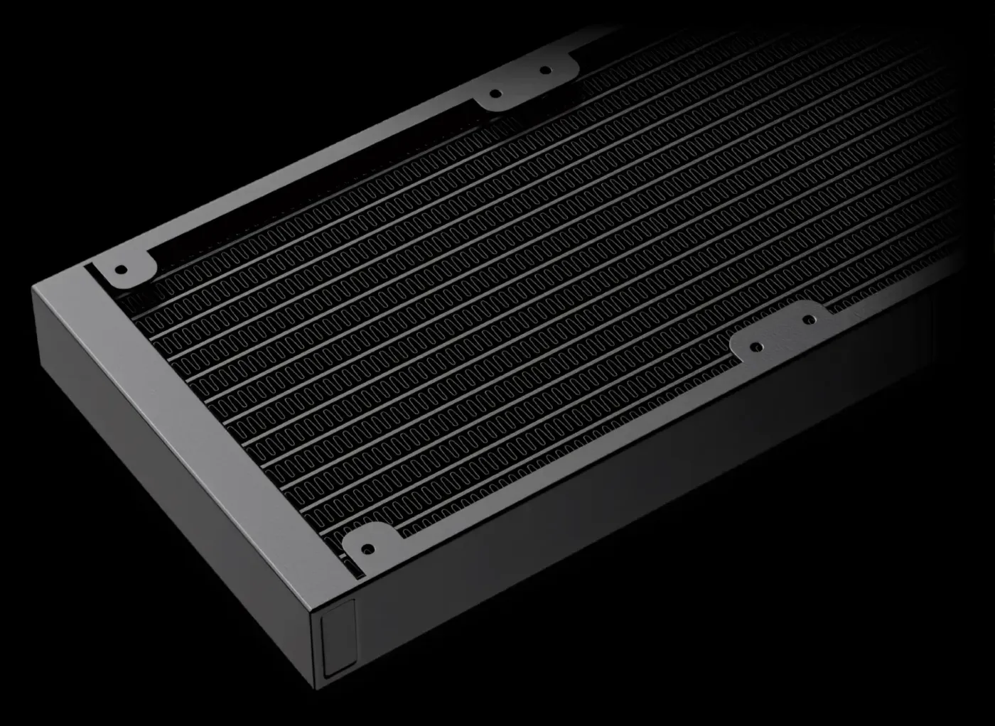 Image highlighting the construction and high density fins of the aluminum radiator.