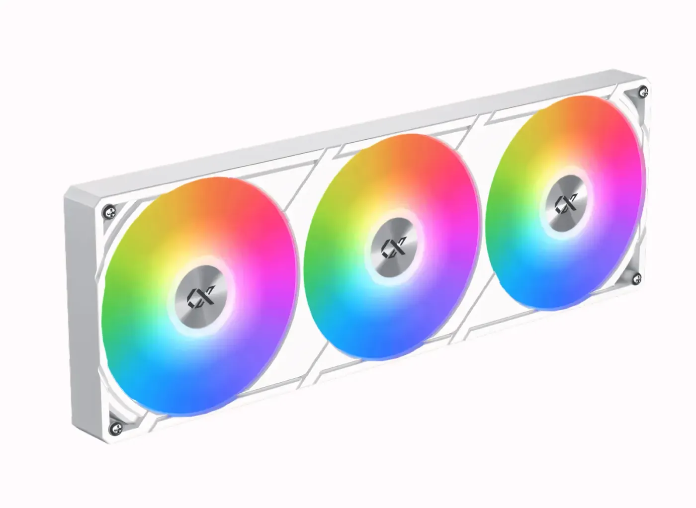 Triple 360x120mm PWM ARGB fan assembly for liquid cooling system