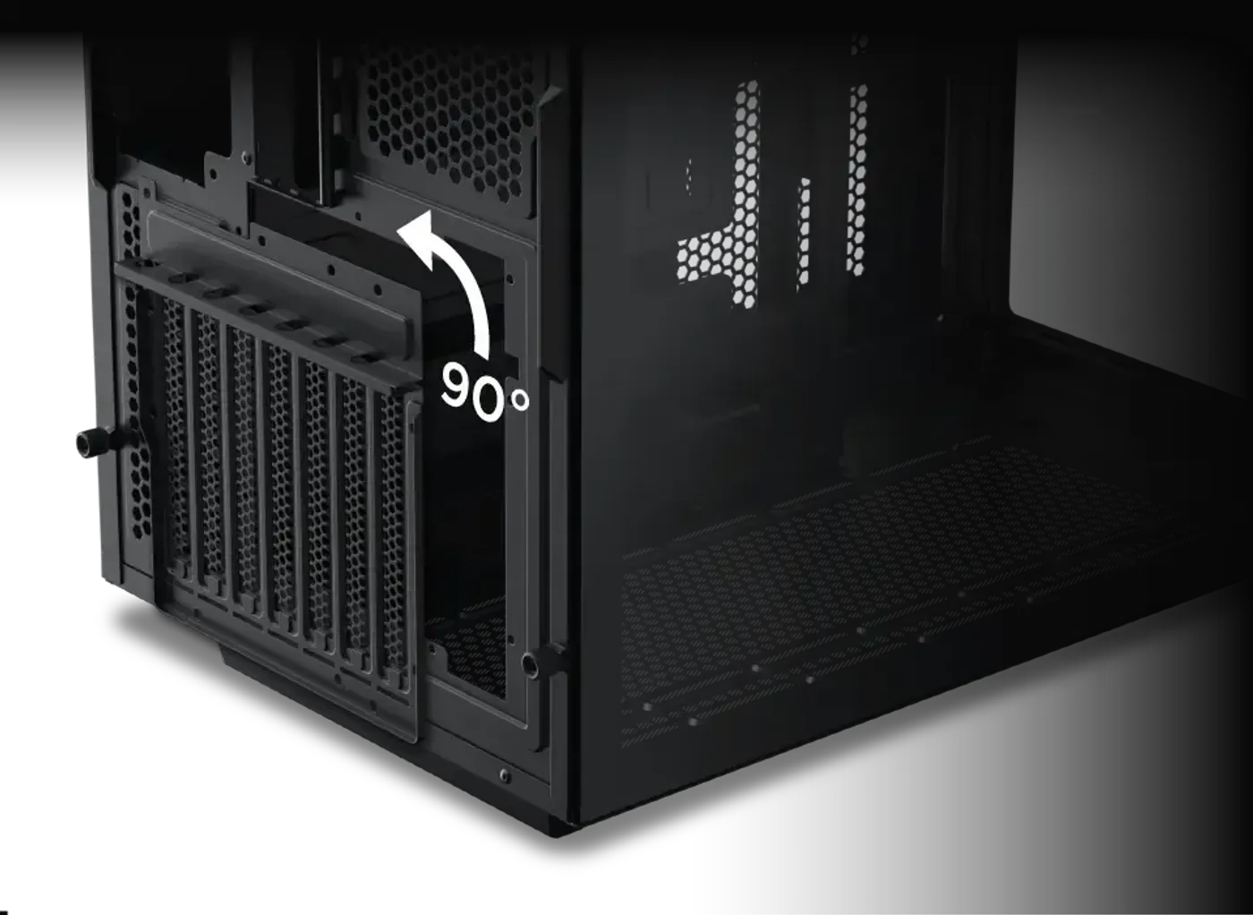 Vertical graphics card mounting support in the Cubi II case