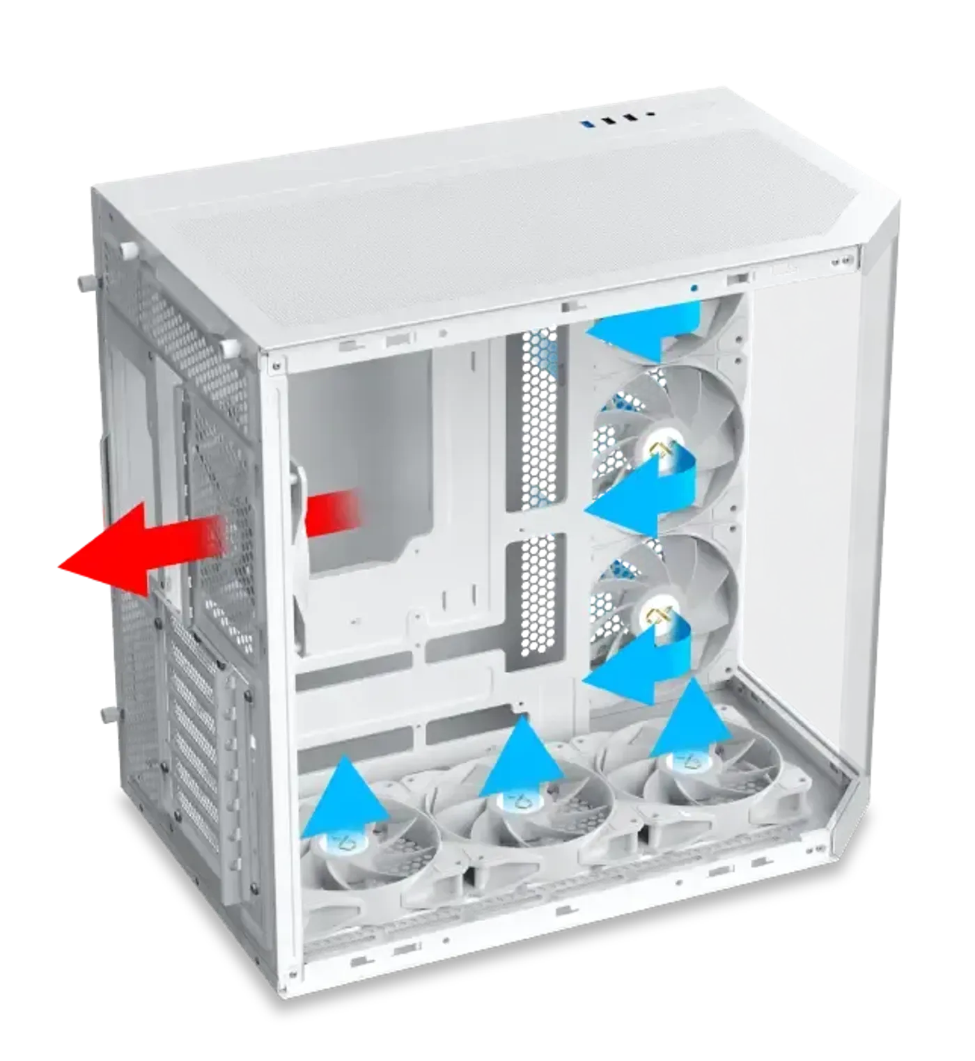 Airflow and ventilation features of the Cubi II Arctic case