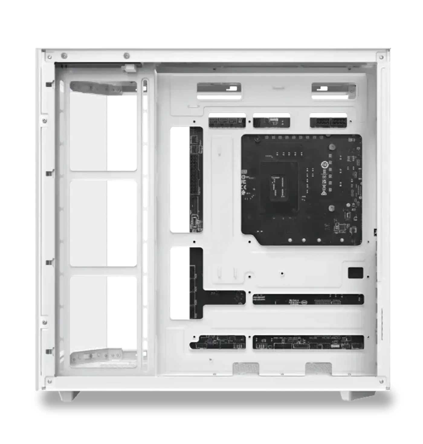 Back plug motherboard cut-outs in the Cubi II Arctic case