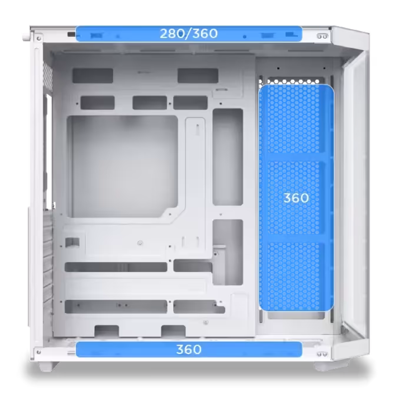 Radiator mounting positions inside the Cubi II Arctic chassis