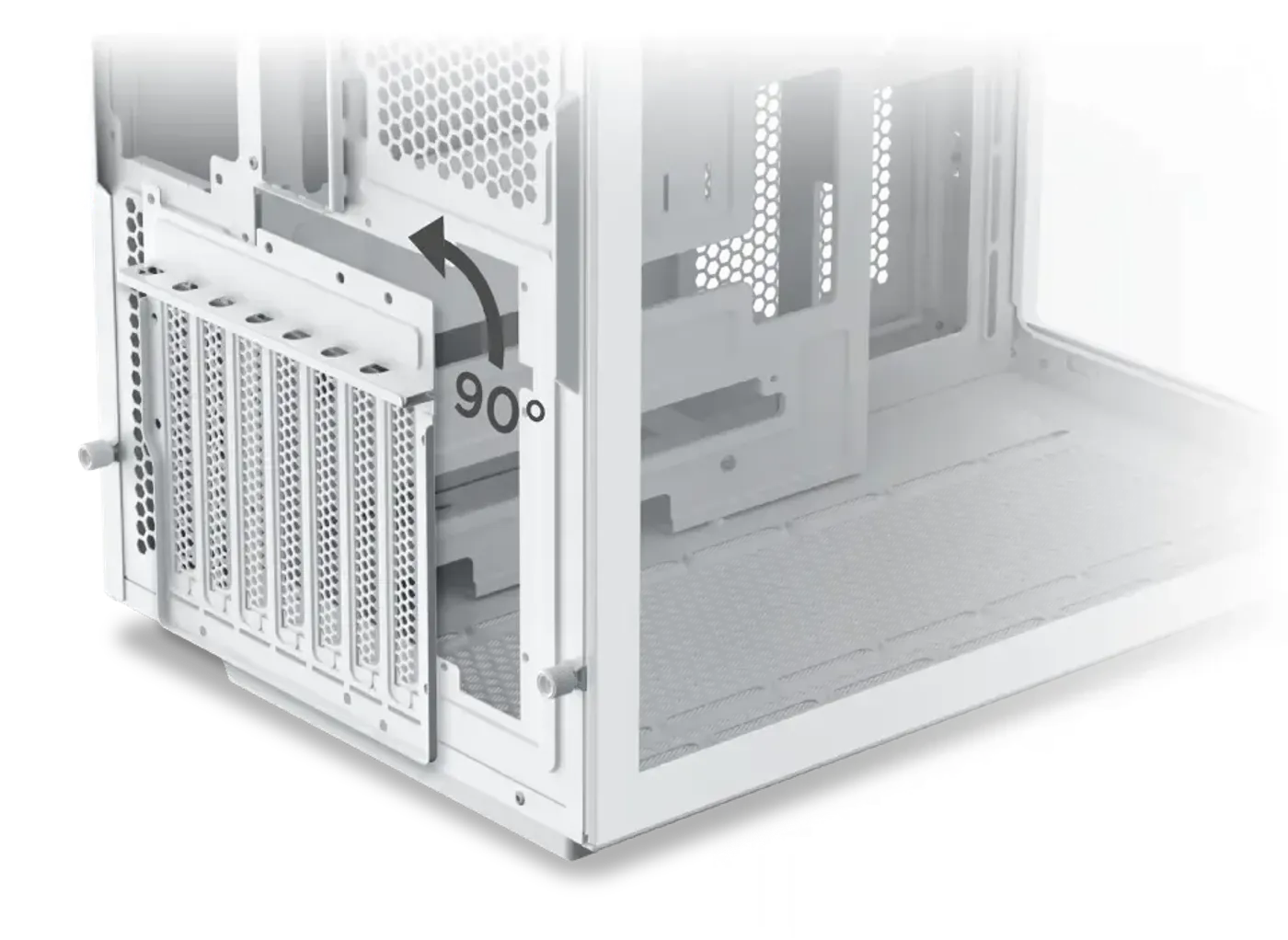 Vertical graphics card mounting in the Cubi II Arctic case