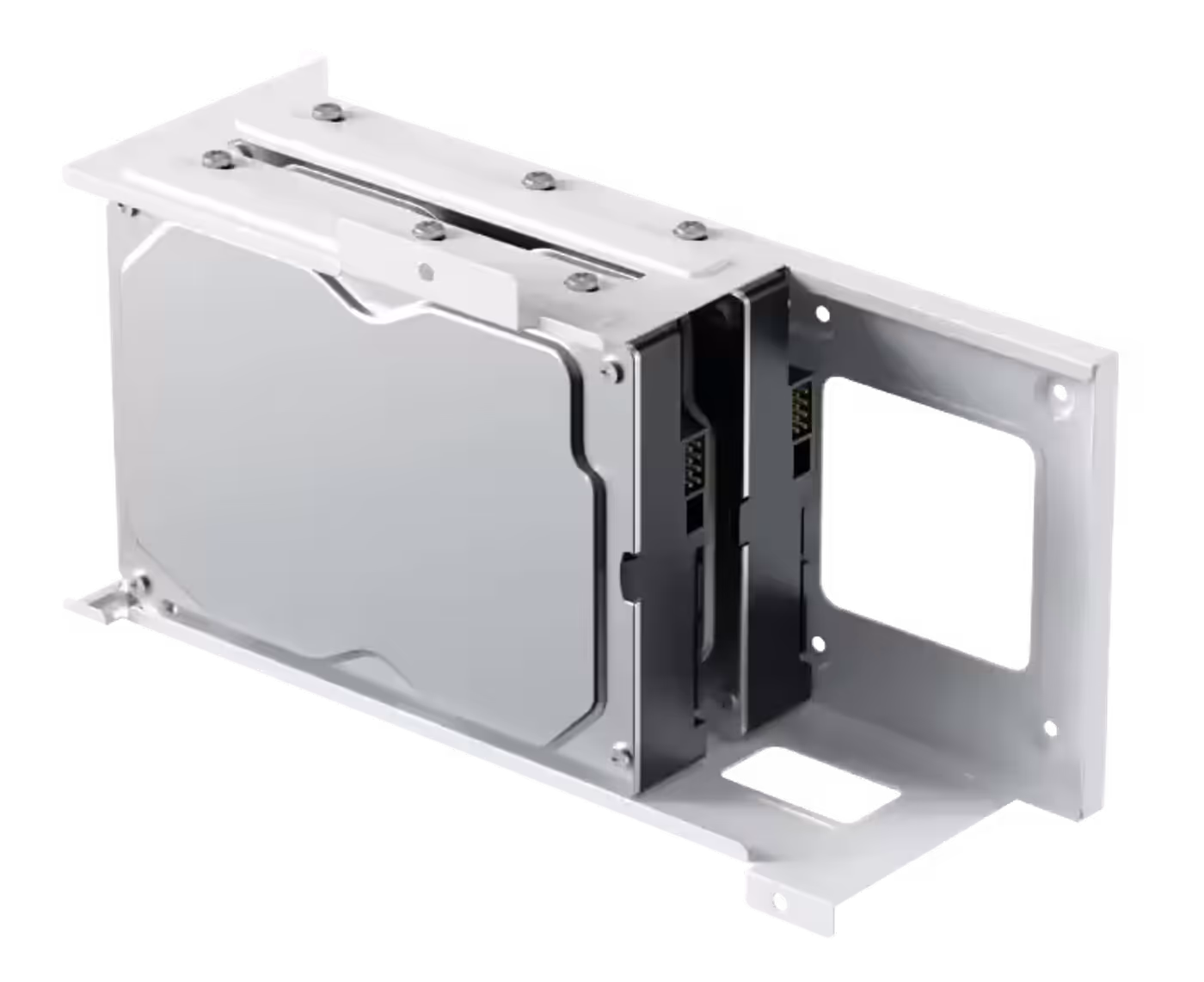 3.5-inch hard drive mounting positions in the Cubi II Arctic case