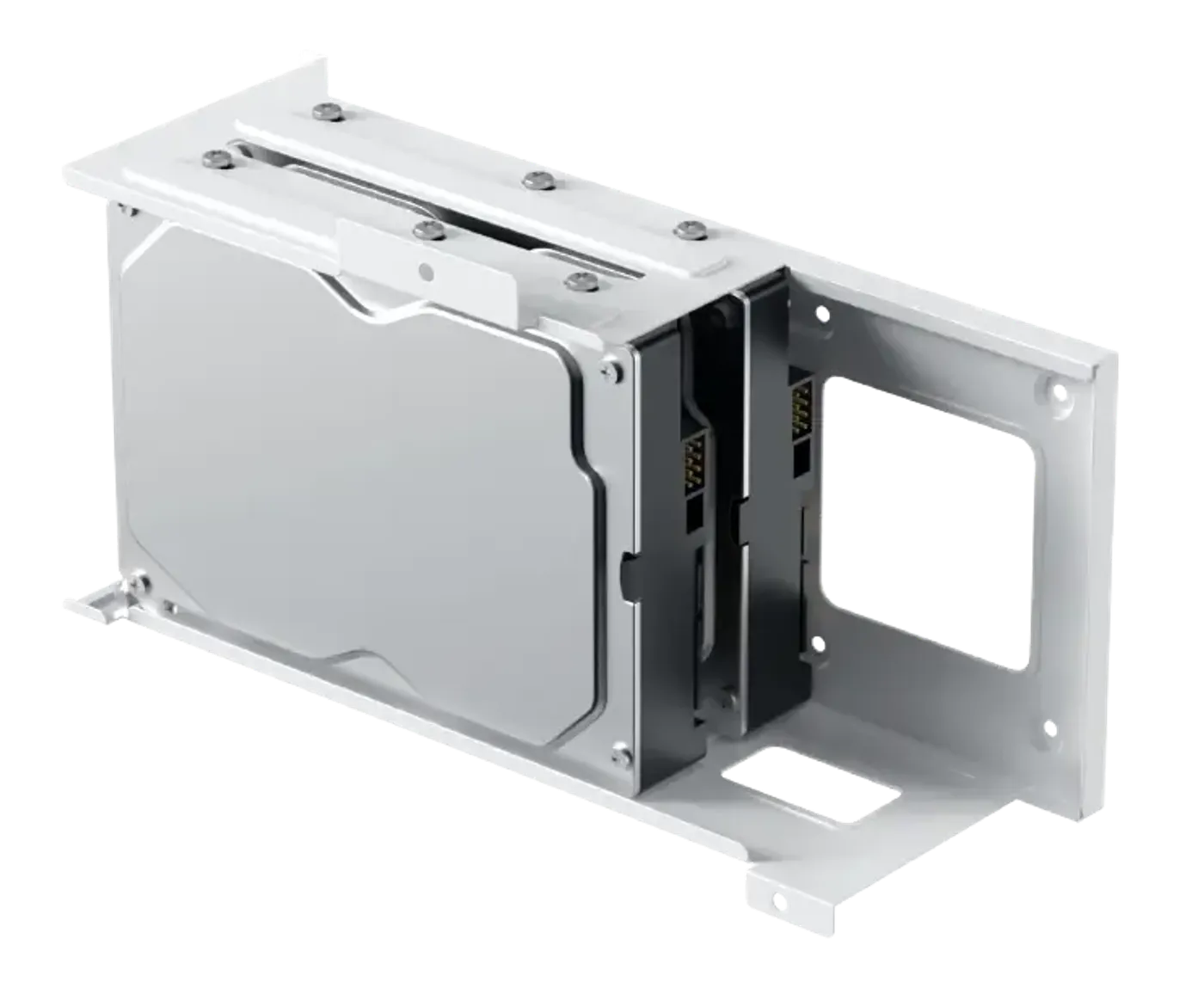 3.5-inch hard drive mounting positions in the Cubi II Arctic case