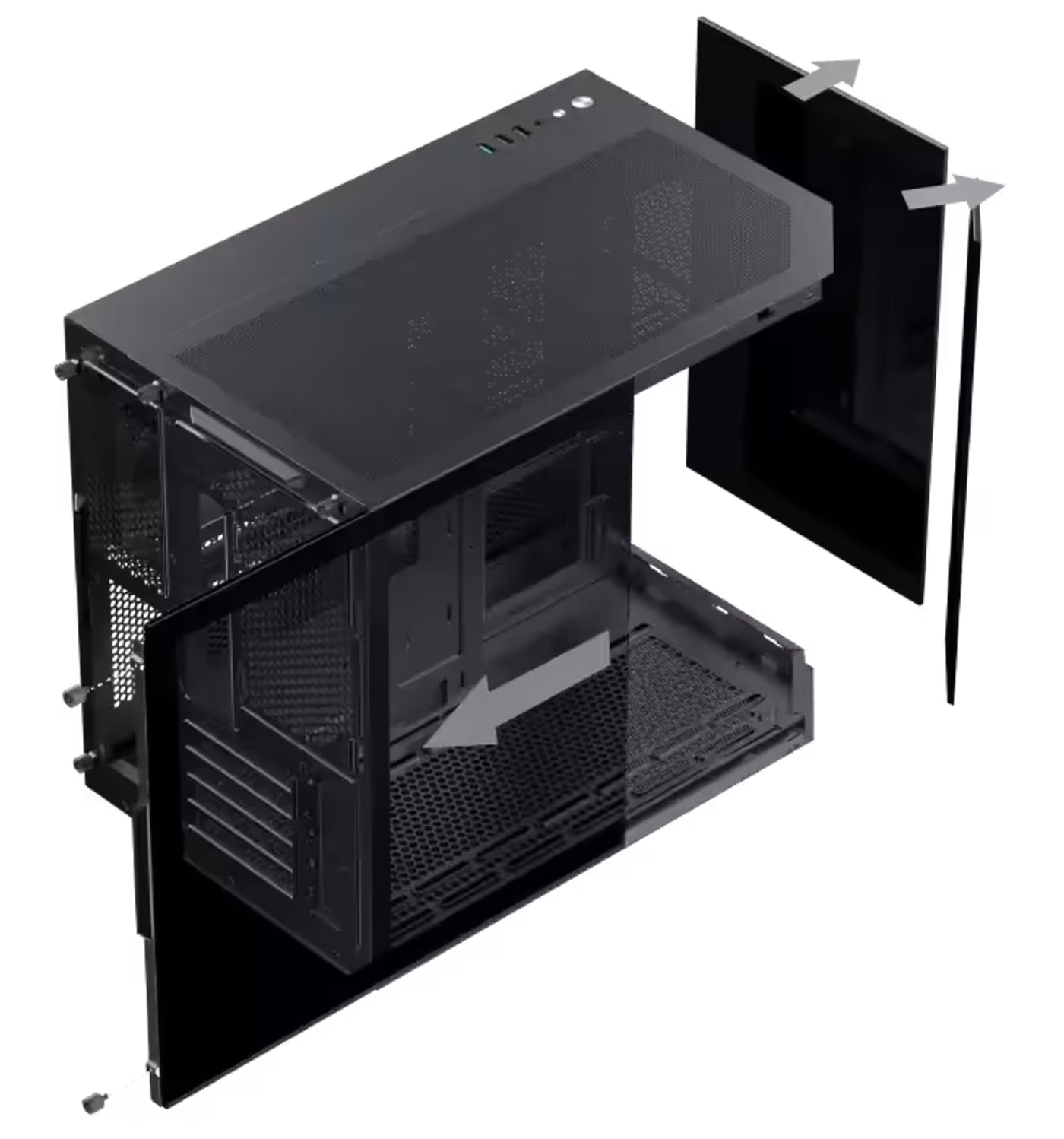 Tempered glass side panel on the Xigmatek Cubi M gaming case
