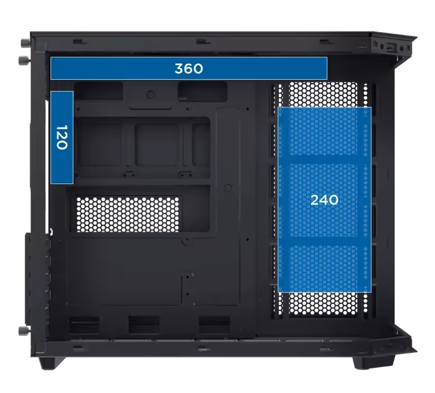 Liquid cooling radiator compatibility in the Xigmatek Cubi M