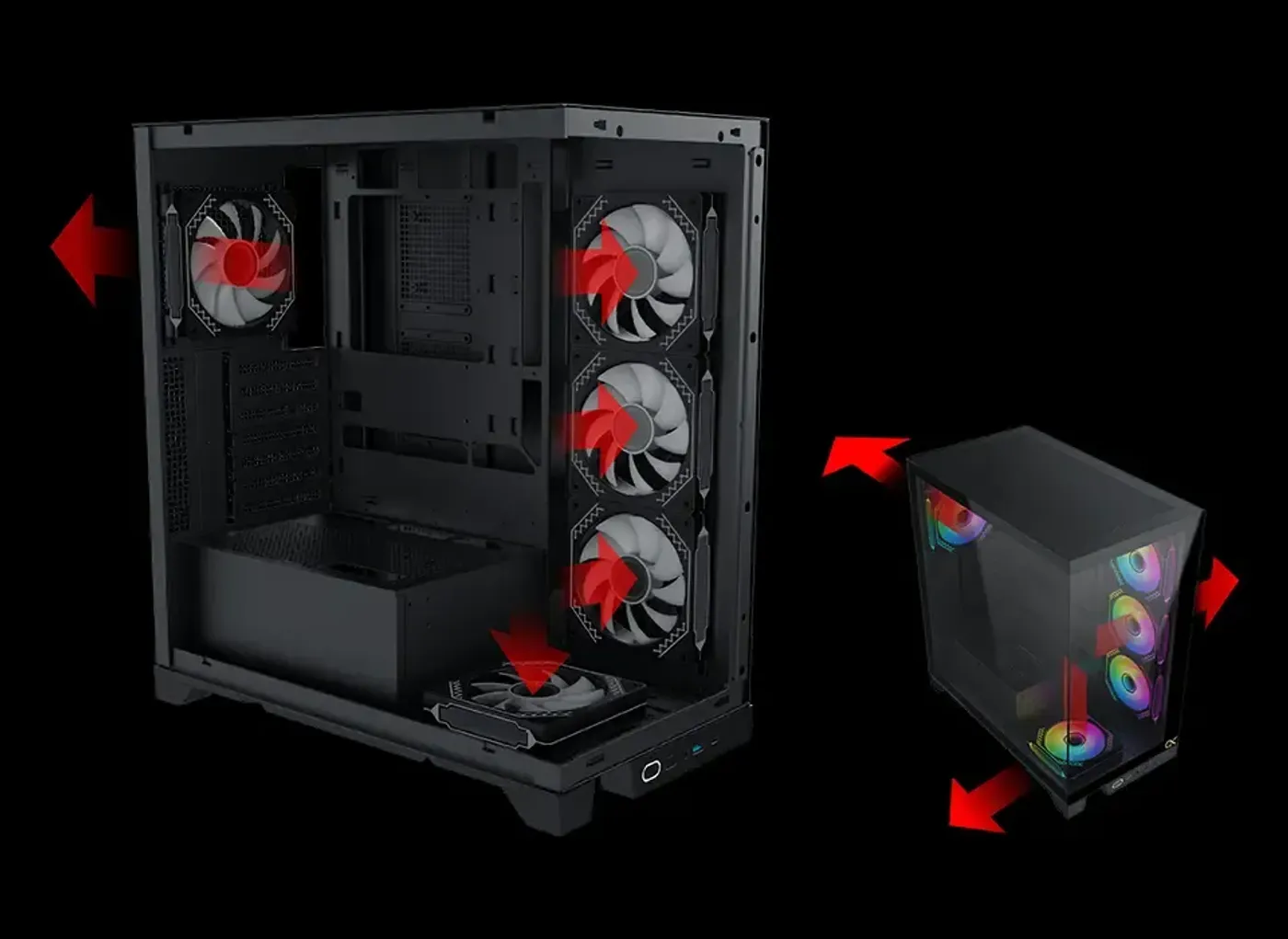 Exhaust airflow path shown through a fan on the Xigmatek Endorphin Ultra