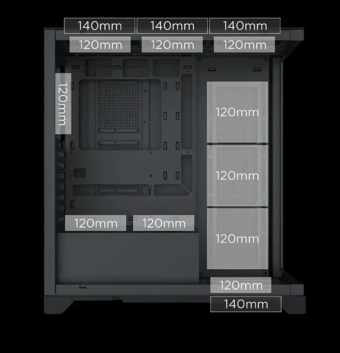Fan cooling configuration diagram for the Xigmatek Endorphin Ultra