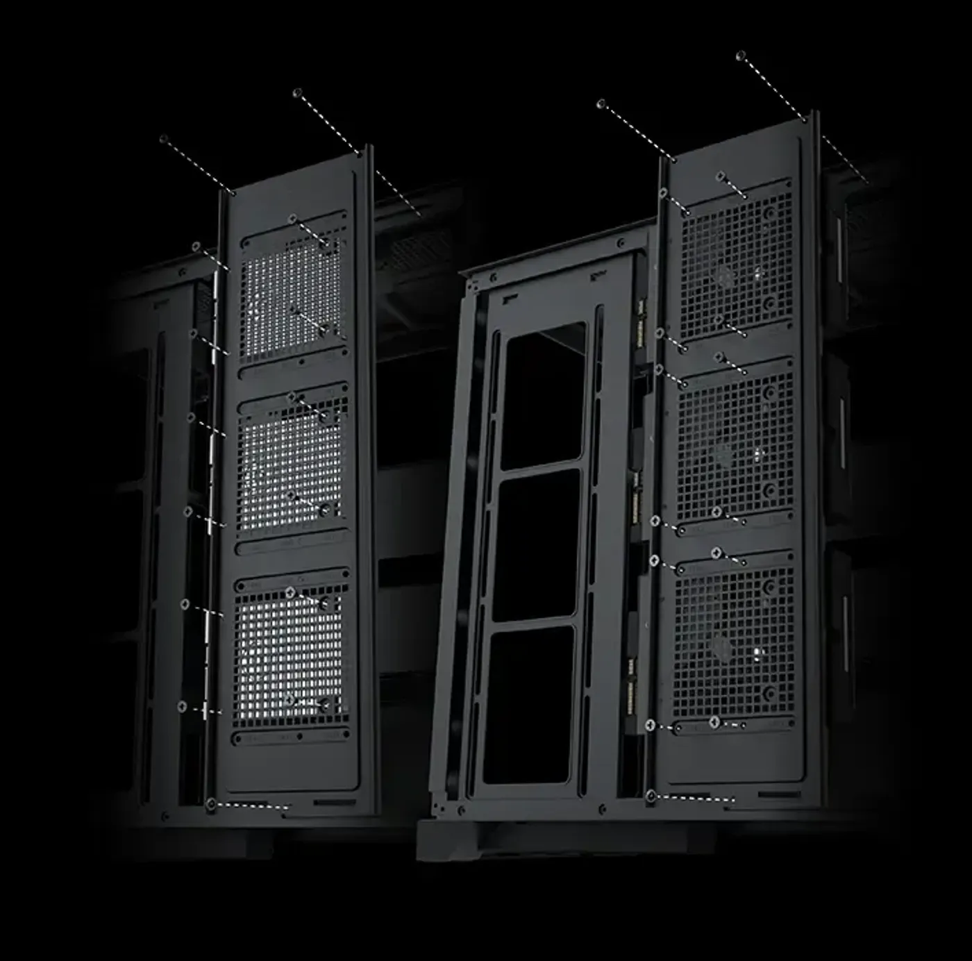 Hard drive and SSD combo bracket inside the Xigmatek Endorphin Ultra