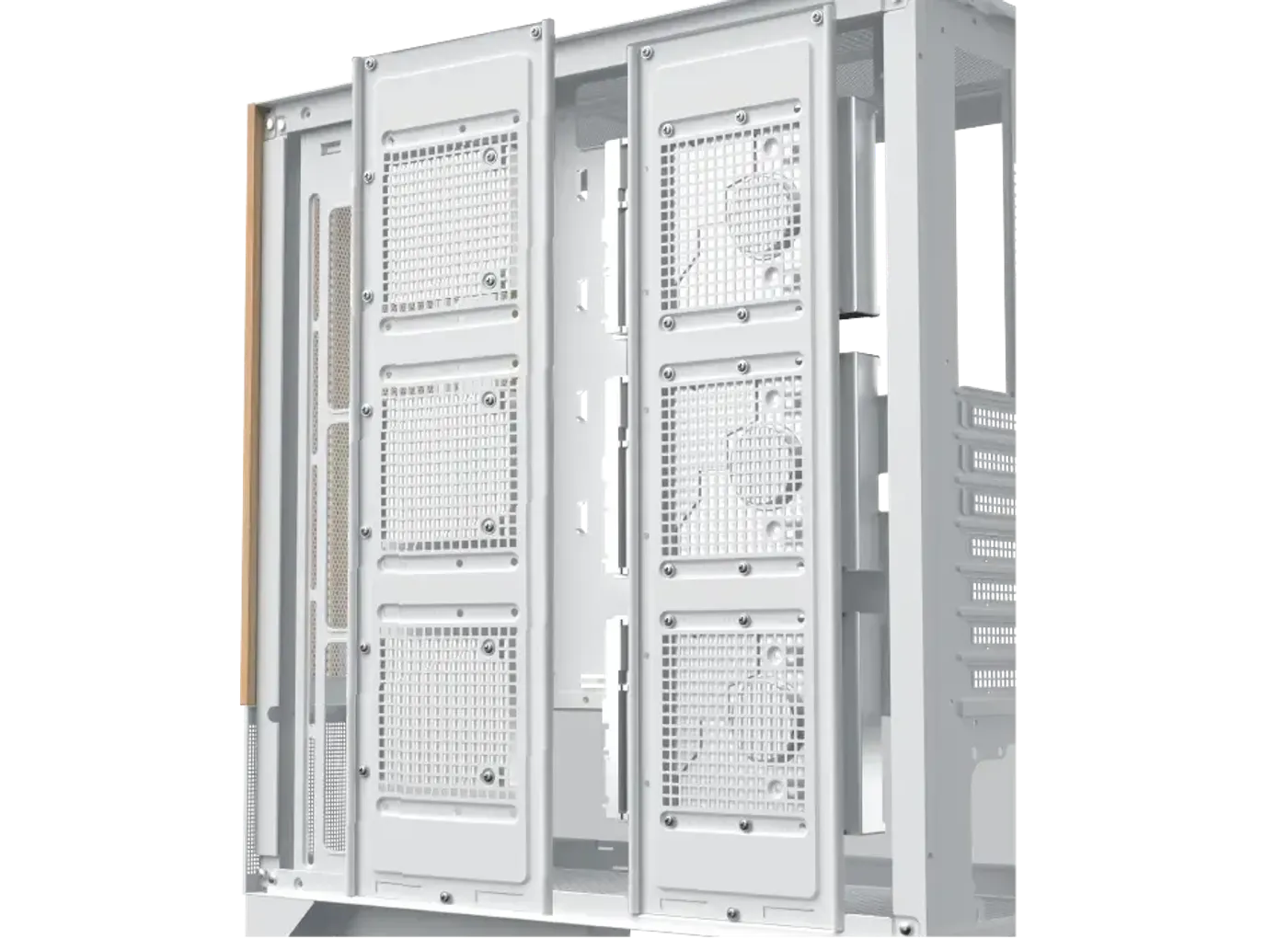 Drive mounting bracket in the Endorphin WD Arctic set up for a 3.5-inch hard drive