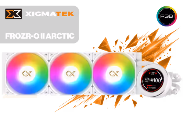 Xigmatek FROZR-O II Arctic 360 AIO Liquid Cooler - White - image 1 Xigmatek FROZR-O II Arctic 360 AIO Liquid Cooler - White - image 1