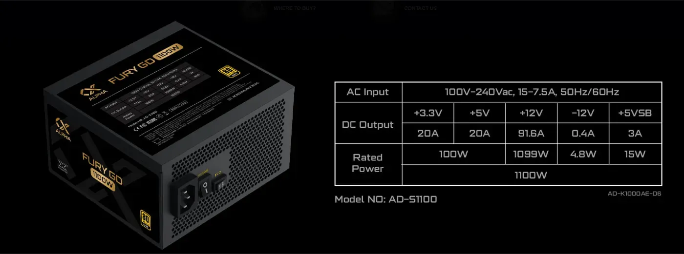 Full modular cable set for the Xigmatek Fury 1100W power supply