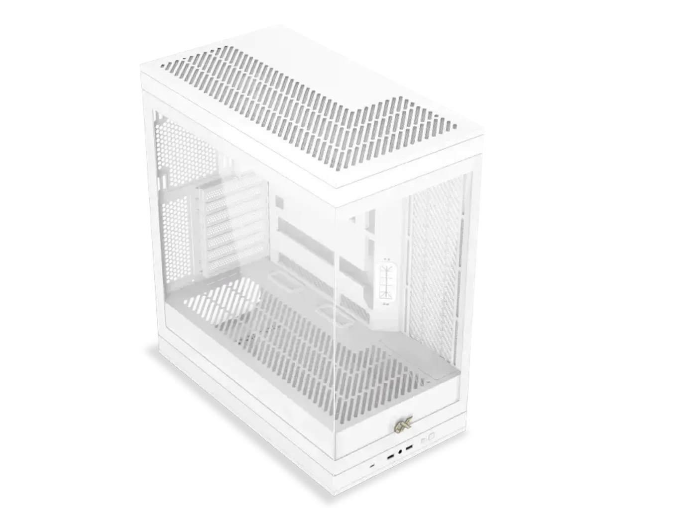 Dual tempered glass panels on the white Xigmatek Meta Arctic case