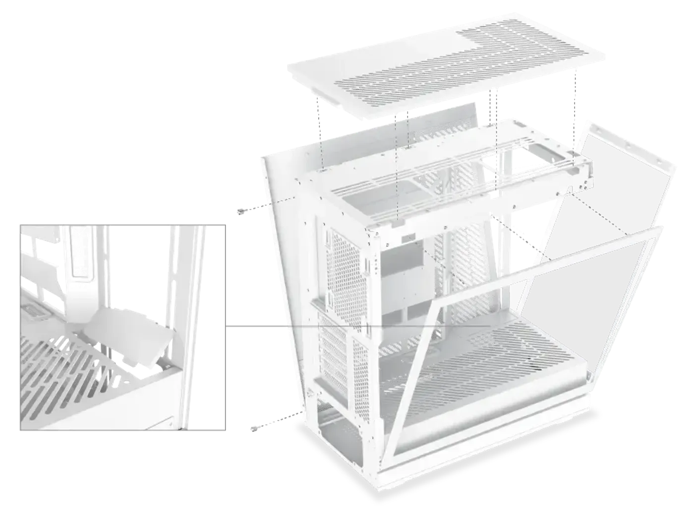 Removable motherboard panel fan cover on the Meta Arctic case