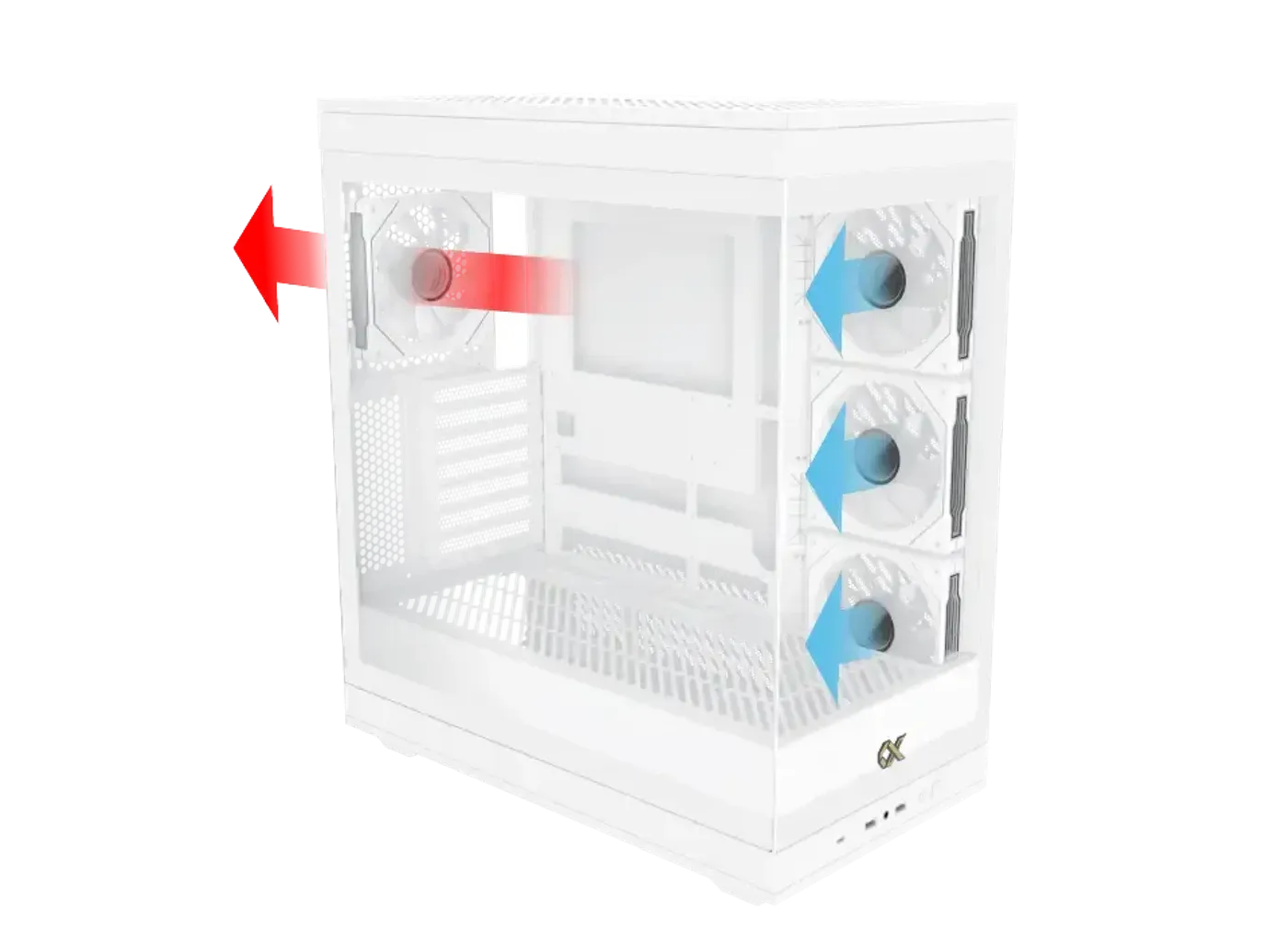 Airflow and ventilation design of the Xigmatek Meta Arctic case