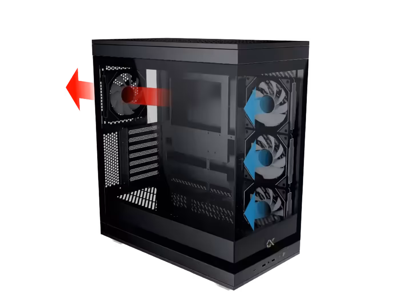 Optimised airflow and ventilation design of the Xigmatek Meta case