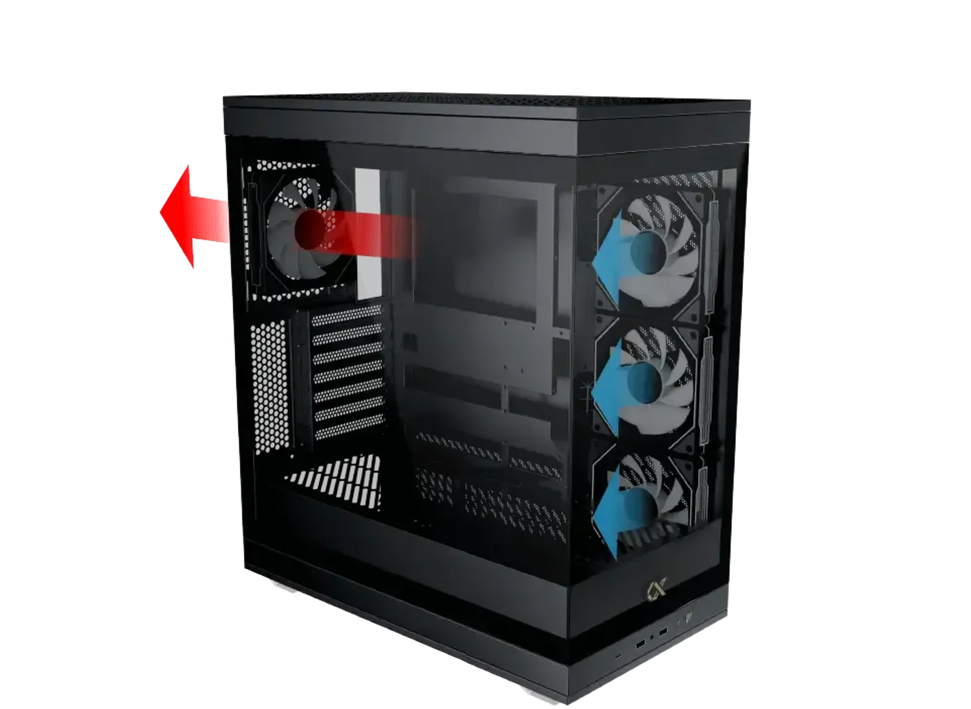 Optimised airflow and ventilation design of the Xigmatek Meta case