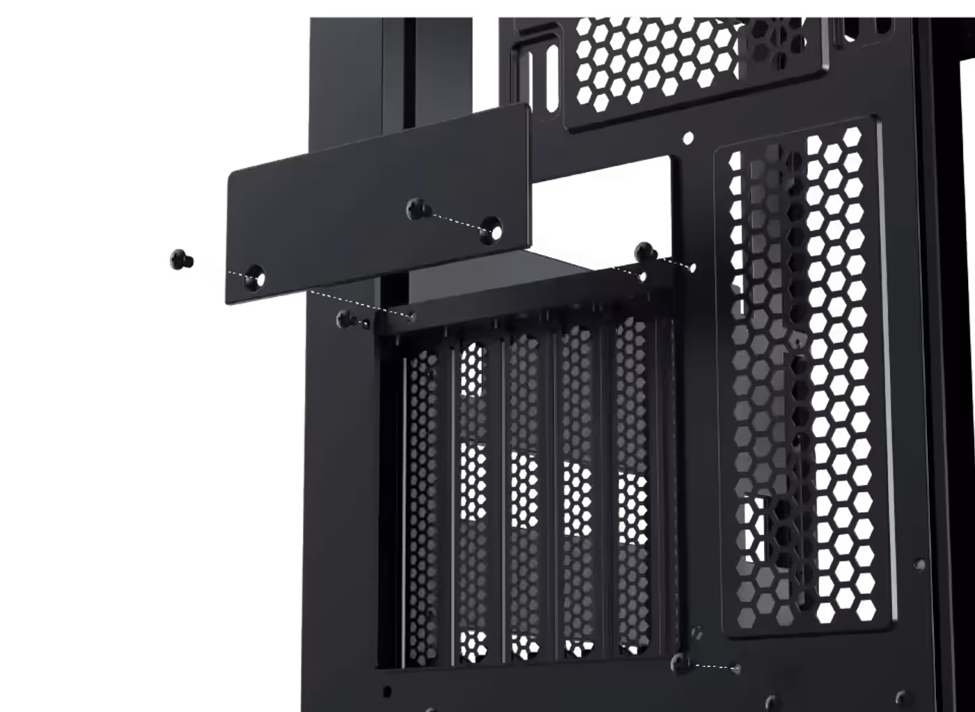 Vertical graphics card mounting position in the Xigmatek Meta case