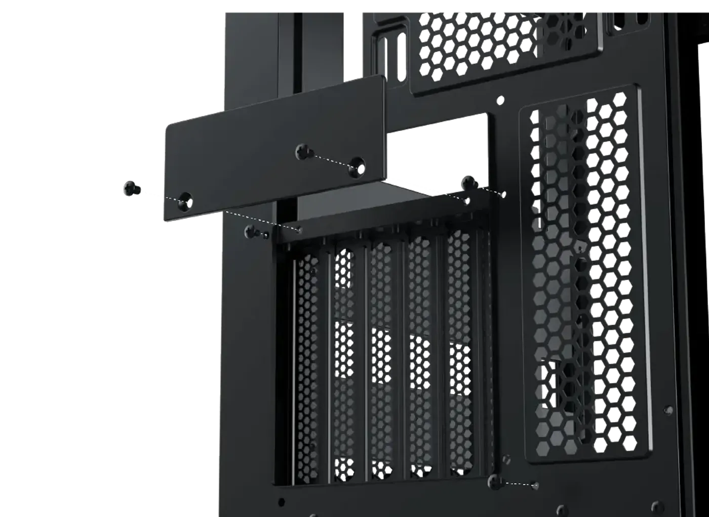 Vertical graphics card mounting position in the Xigmatek Meta case