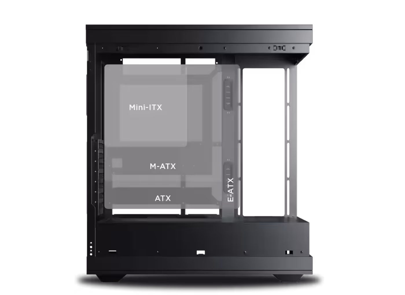 E-ATX motherboard tray inside the Xigmatek Meta mid tower case