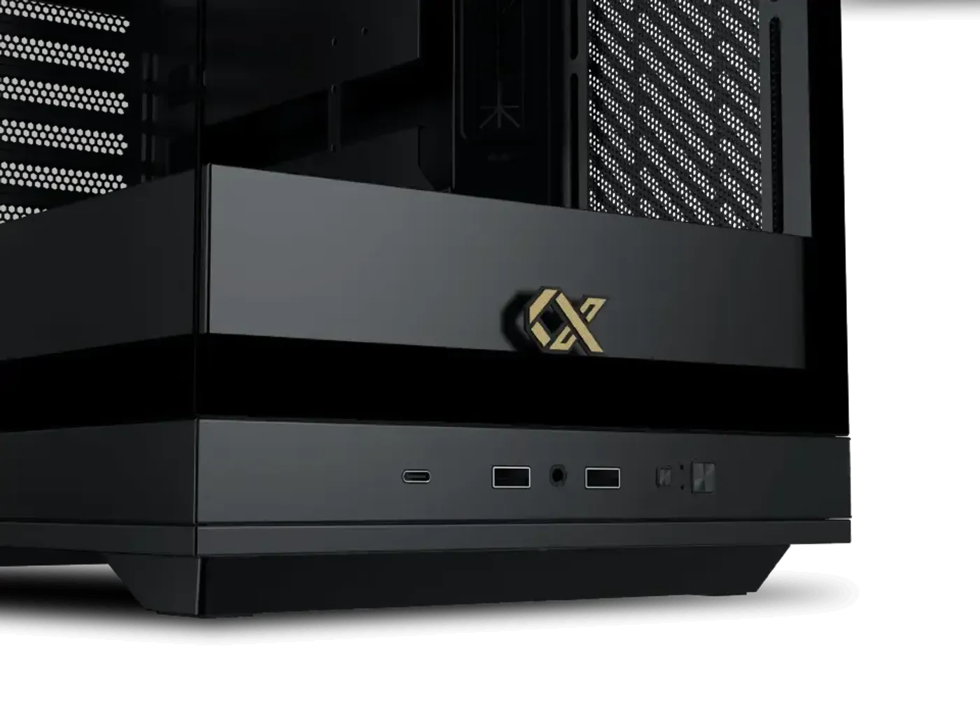 Front mounted I/O ports including USB-C on the Xigmatek Meta case