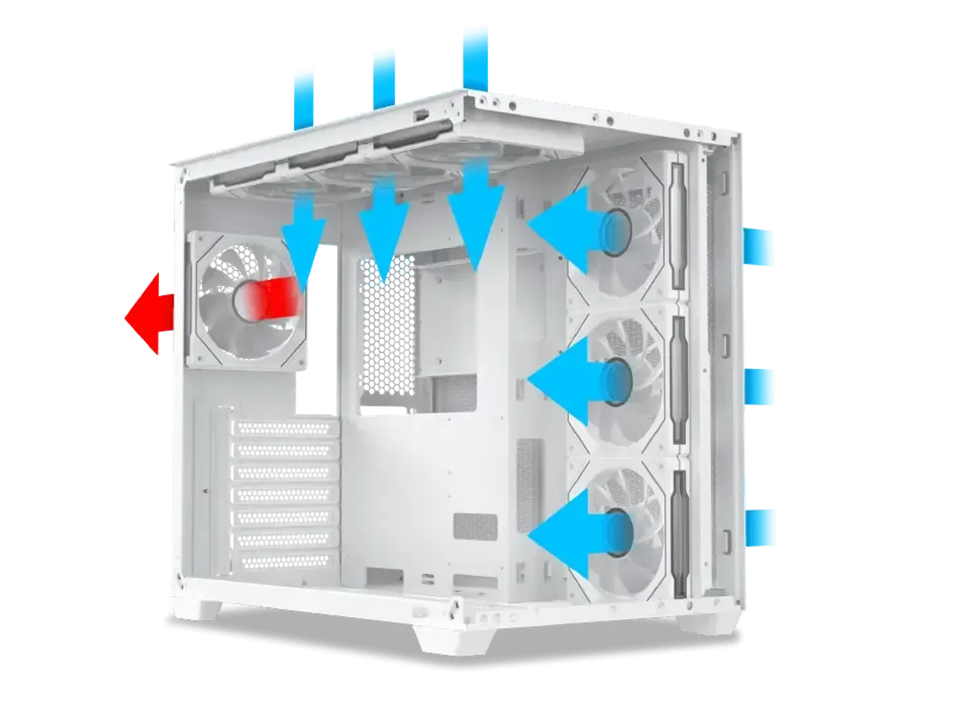 Ventilation panels and airflow path on the Pano Arctic chassis