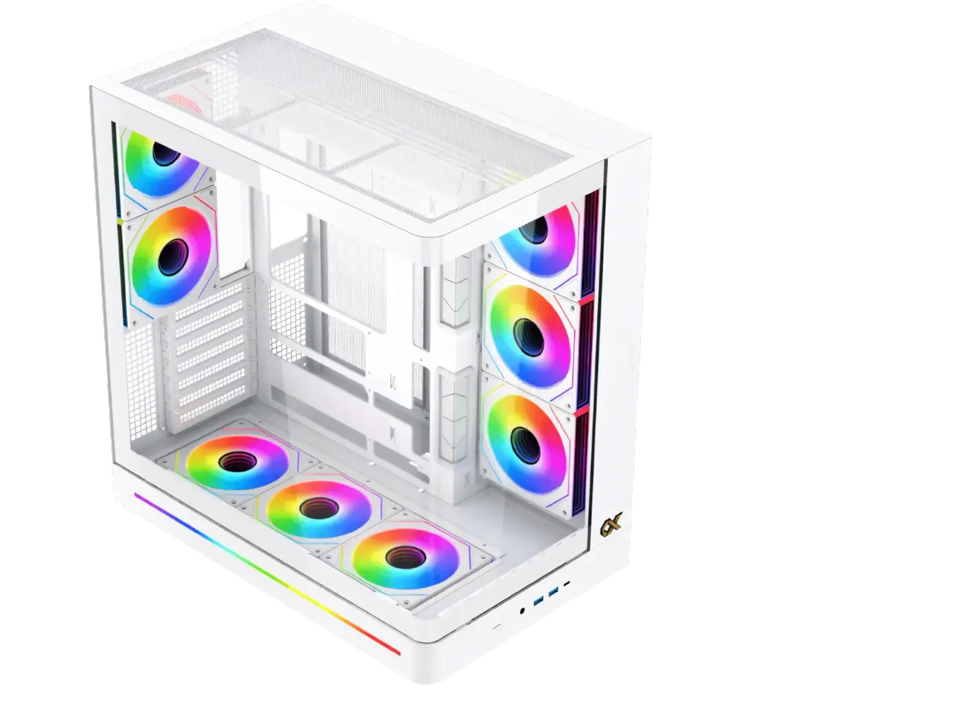 Diagram illustrating the internal optimized airflow path within the PC case