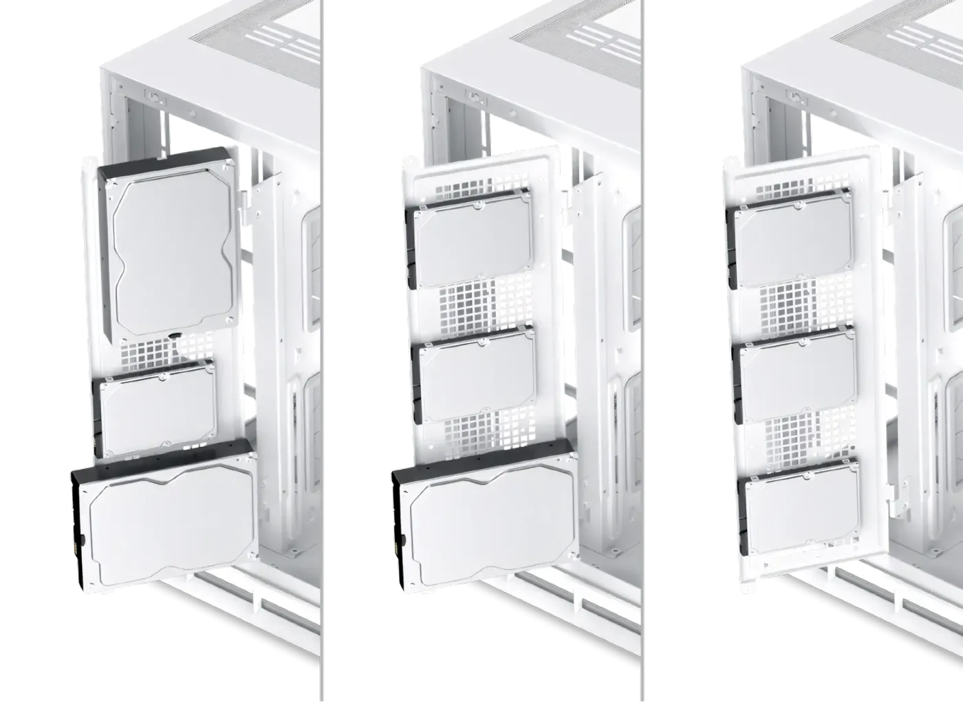 Diagram showing the supported combinations of 3.5 inch and 2.5 inch storage drives