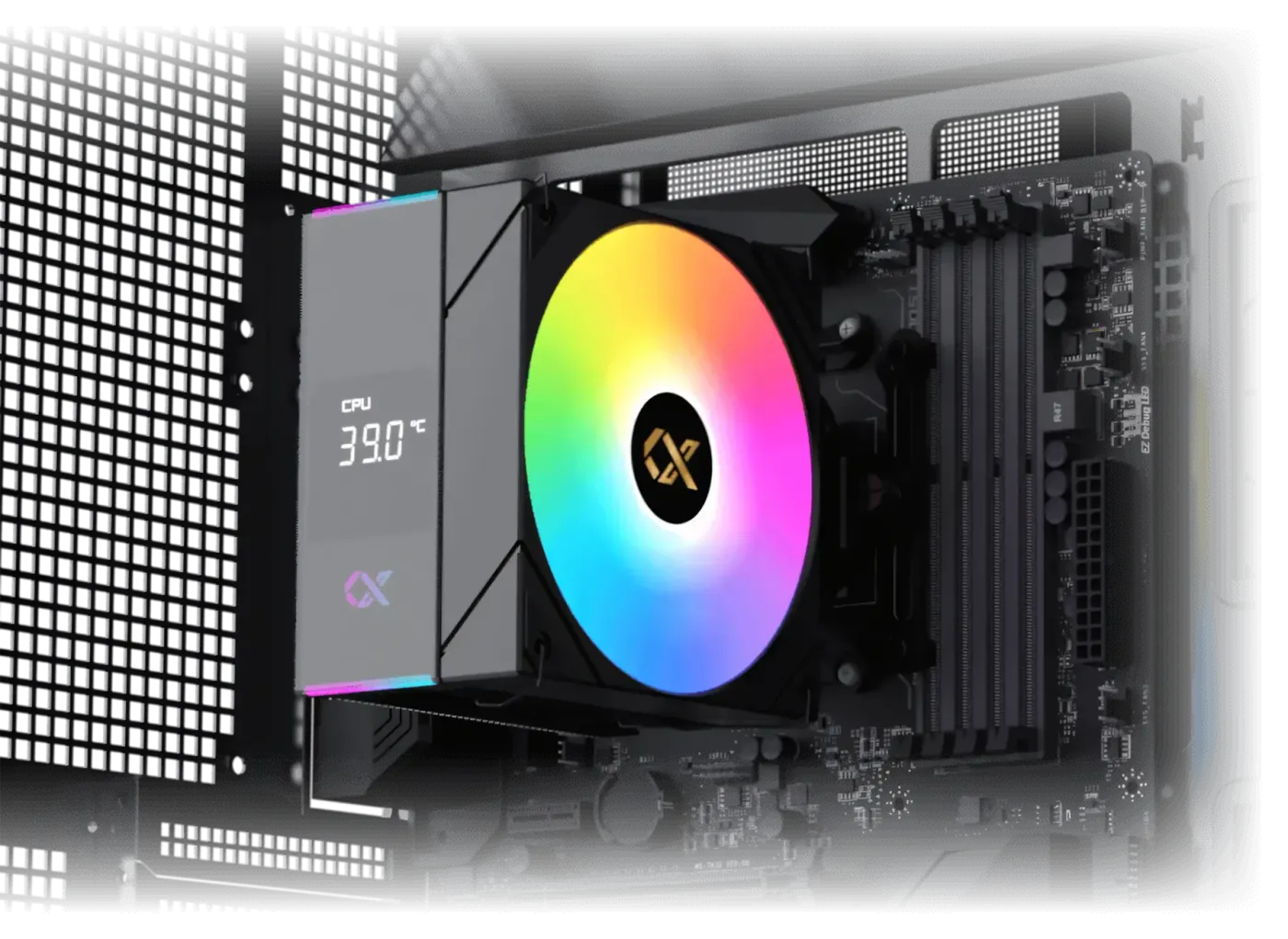 Internal view highlighting the 165mm clearance limit for the CPU cooler height