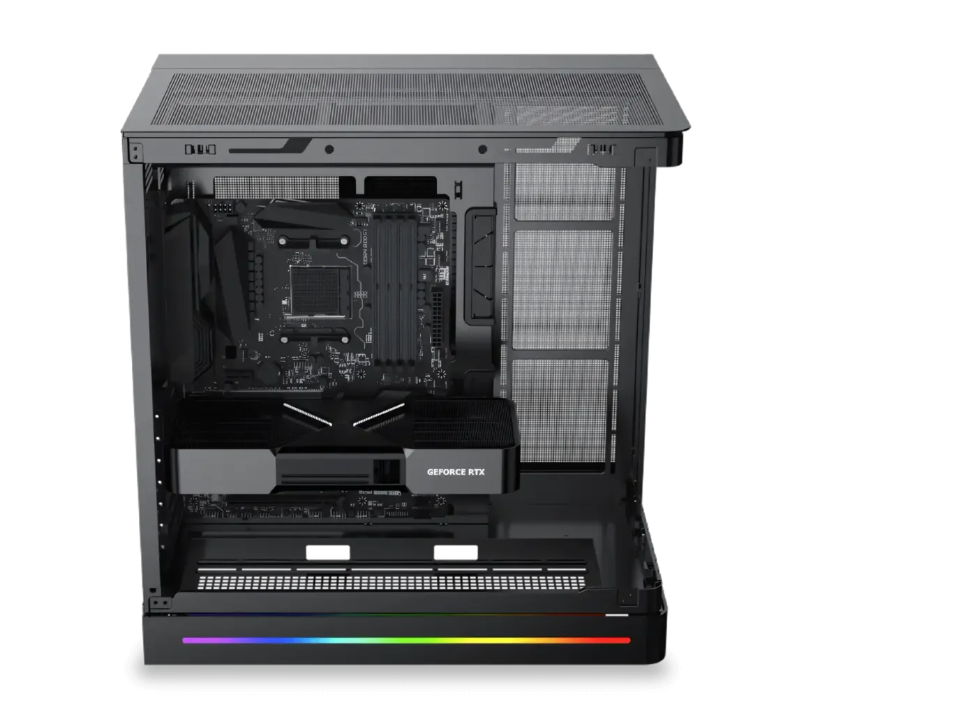 Internal dimensions showing the 400mm limitation for graphics card length