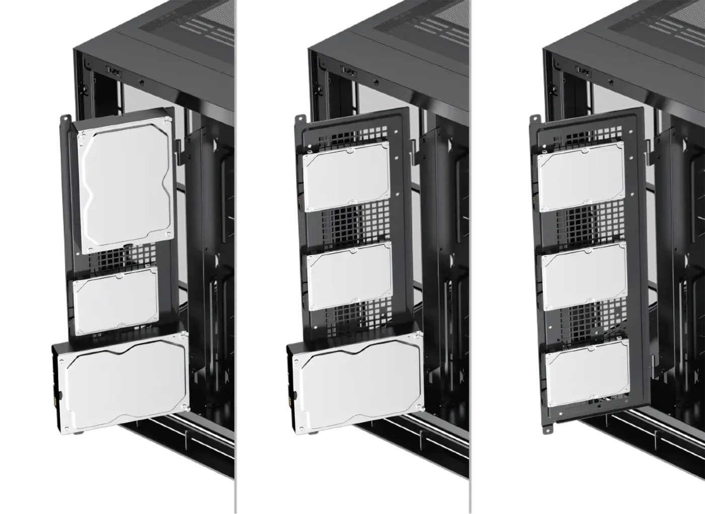 Diagram detailing the supported drive configurations for 3.5 inch and 2.5 inch drives