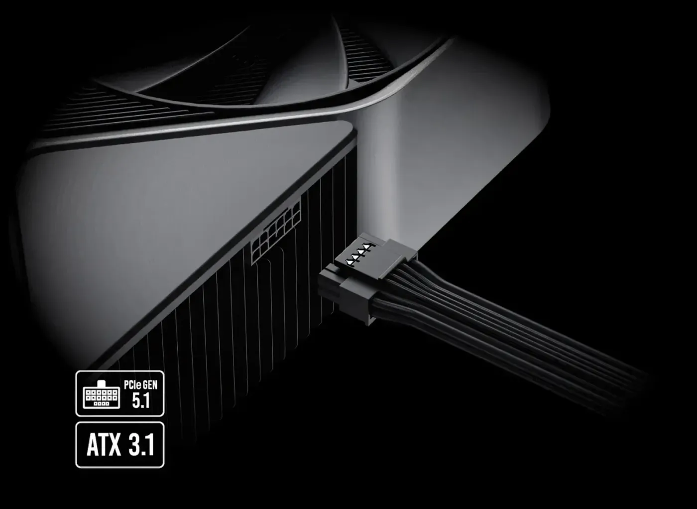 12V-2x6 connector supporting PCIe Gen 5.1 and ATX 3.1 with 600W output