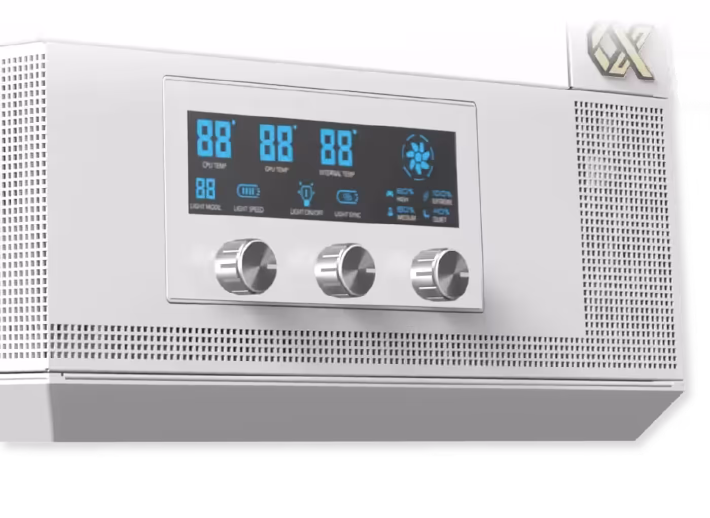 Smart Fan Control LCD display panel on the Xigmatek Vision Pro Arctic
