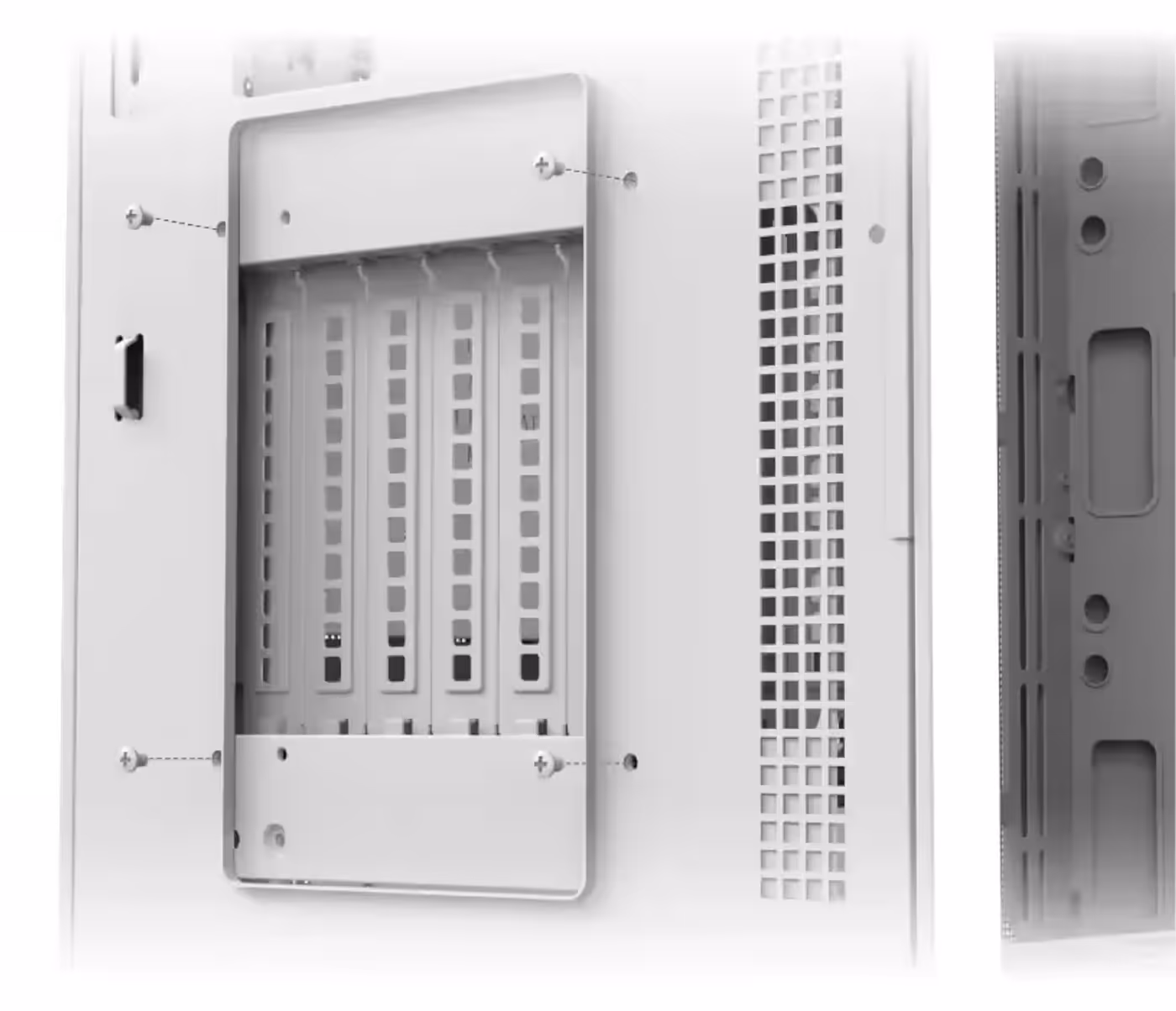 Graphics card mounted vertically inside the Xigmatek Vision Pro Arctic