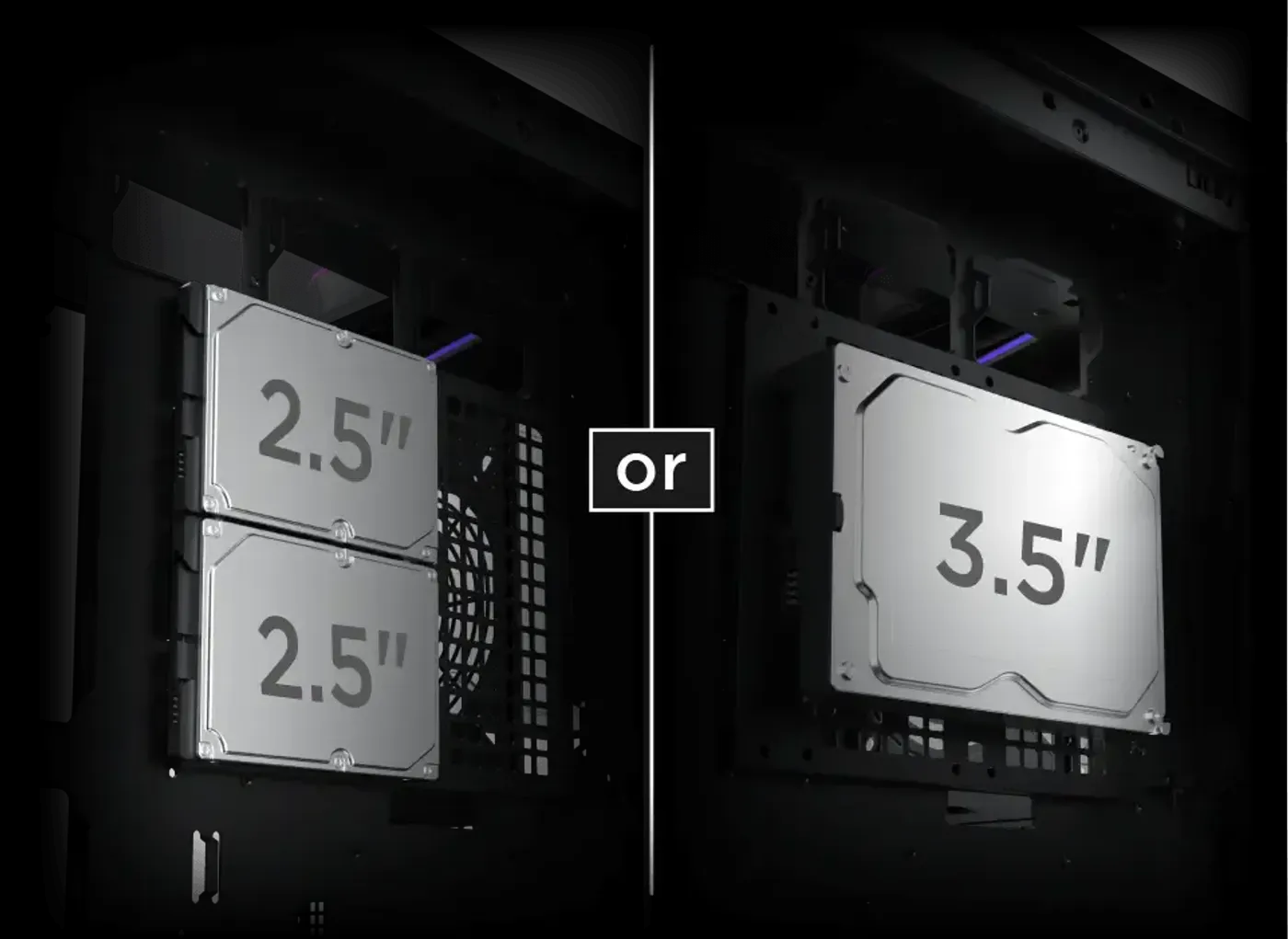 Drive mounting bracket behind the motherboard panel of the Vision Pro