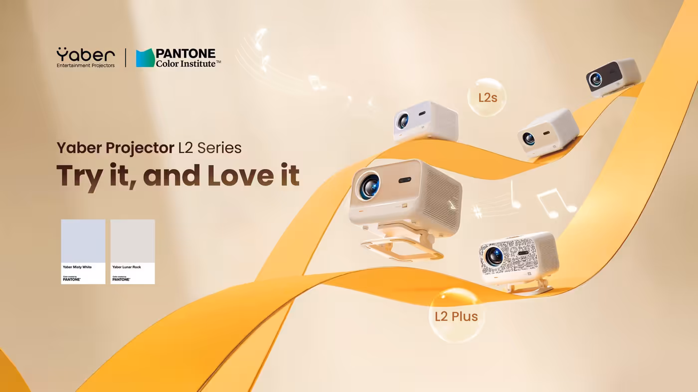 The Yaber L2 Plus projector displaying a Full HD image in a living room